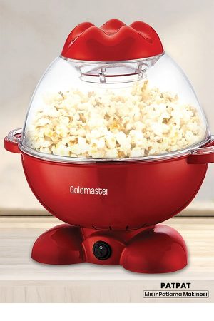 GoldMaster Patpat Geniş Hazneli Yağlı Yağsız Mısır Patlatma Pop Corn Makinesi